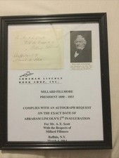 US President ￼MILLARD FILLMORE LETTER SIGNED Autograph Request 1864￼