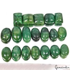 19 Pcs Natural Green Emerald From Brazil Mix Cabochon Loose Gemstones 740 Cts