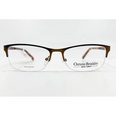 Christie Brinkley Eyeglasses Women Brown New Semi-Rimless 52-16-135 LT52076523