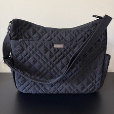 Vera Bradley Large Black Quilted Baby Diaper Bag Beach Tote Crossbody Shoulder