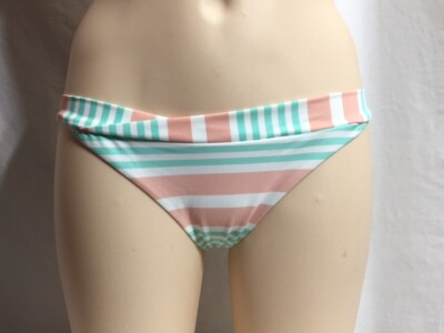 Junior's NWT Raisins Light Green Coco Striped Bikini Swimwear Bottom