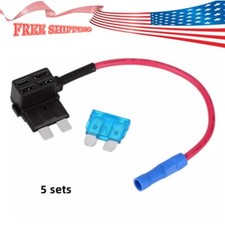5 Pack Standard Add-a-Circuit Fuse Tap Piggyback Fuse Holder 15A Blade Fuse