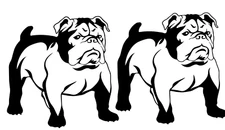English Bulldog Two Pack 5" Black Vinyl Decal Car Truck Laptop Tablet Tumbler