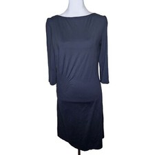 Vintage 90s Versace Wrap Waist Knit Midi Dress Womens Size M 32/46 Black