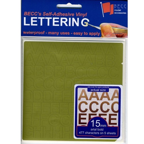 Becc Vinyl Lettering & Numbers Choice of Sizes 2mm - 25mm Various Colours - Picture 7 of 9