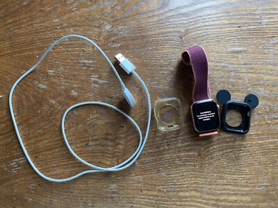 Apple Watch SE 44mm Gold Aluminum Case with Pink Sand Sport Band - Regular (GPS