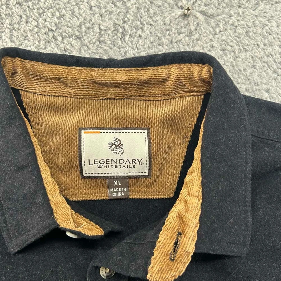 Legendary Whitetails Shirt Mens XL Black 100 Cotton Brushed Flannel Corduroy - Image 4 of 4