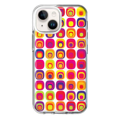 MUNDAZE Case for Apple iPhone 15 Retro Colorful Liquid Grid