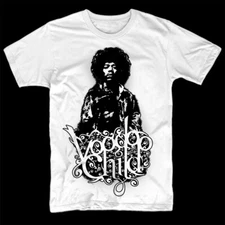 Jimi Hendrix Voo doo Child V1 T shirt  WHITE 