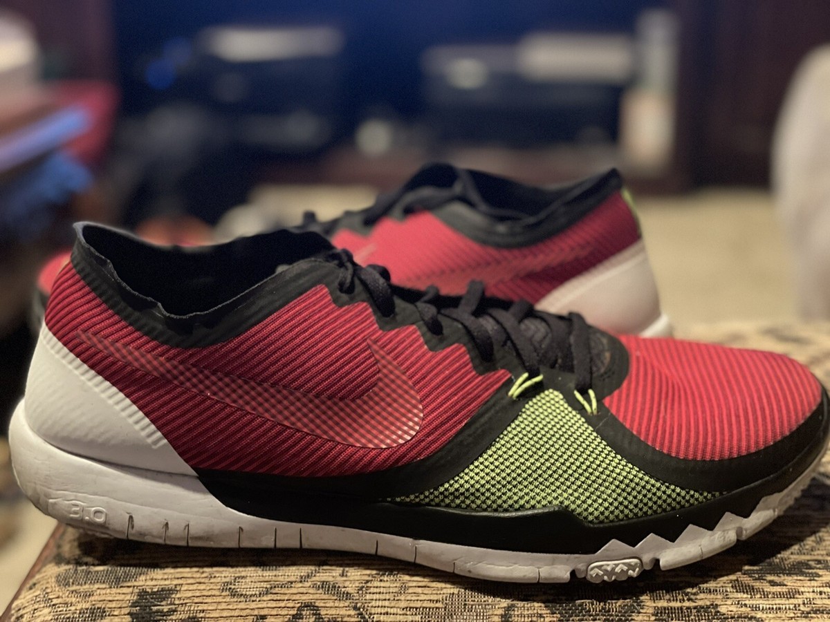 Men's Nike Free Trainer 3.0 V4 Black Red Volt Training Shoes Men's Nike Free Trainer 3.0 V4 Black Red Volt Training Shoes