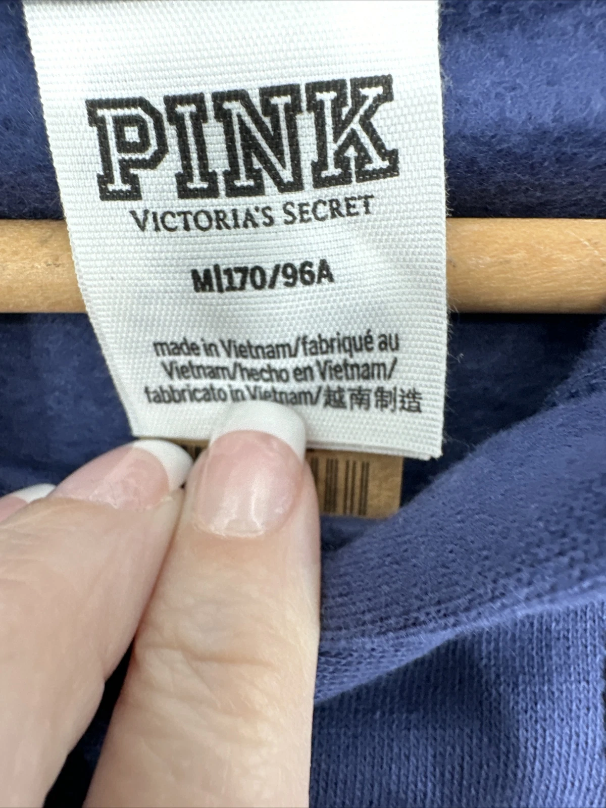 UNDERCOVER Felpa con cappuccio VICTORIA'S SECRET in pile di tutti i giorni taglia media. Navy