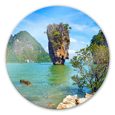Glasbild Khao Ta-Pu Island- Rund blau WANDDEKORATION BILD ESG GLAS