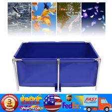 Blue Cuboid Canvas Fish Pond Aquarium Fish Water Tank Coating Koi Breeding Pond 