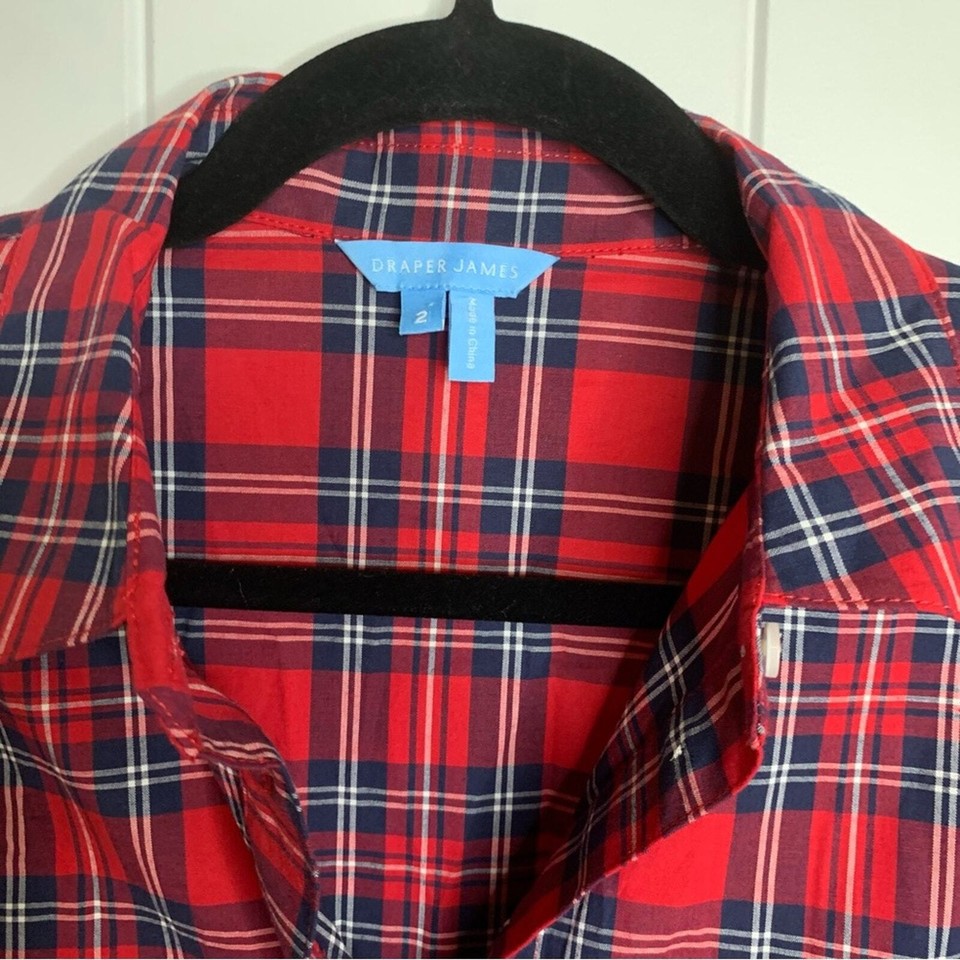 Draper James carly Shirt dress red tartan size 2 holidays eBay