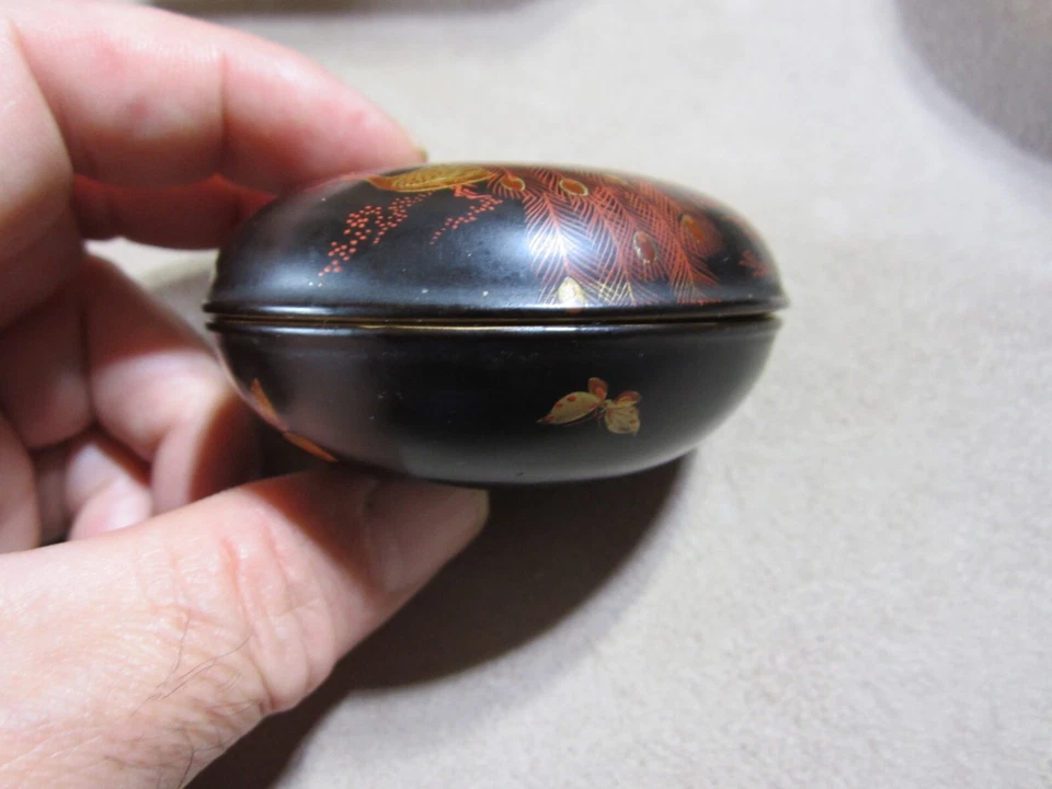 Laca japonesa rara caja de incienso precioso período edo siglo XVIII Foto 2 de 4