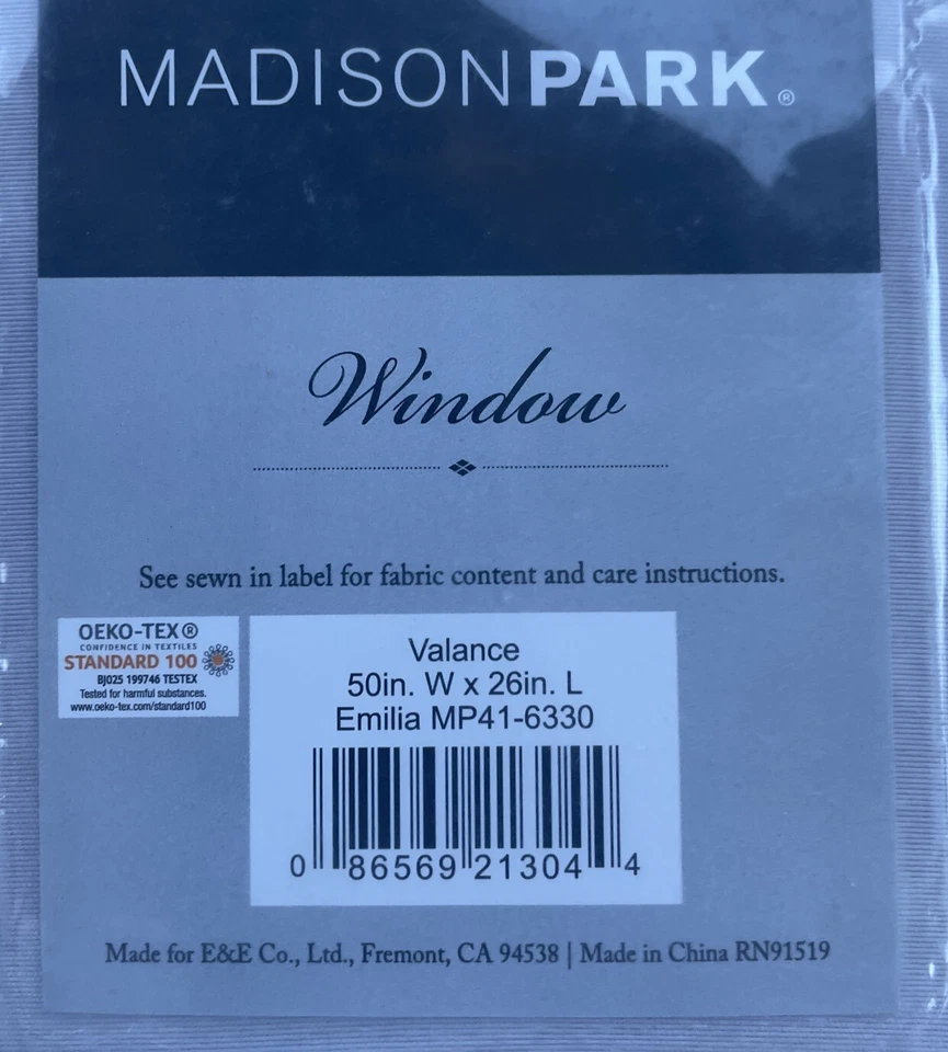 Válvula de janela Madison Park Emilia prata frisada 50 x 26 MP41-6330 aba torcida faça você mesmo - Imagem 4 de 4