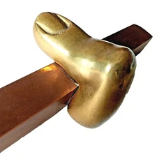 Pietrina Checcacci Cast Bronze Finger Sculpture on 9"  Mounting Plate VTG Rare