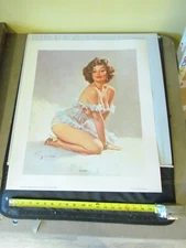 VINTAGE BROWN & BIGELOW GIL ELVGREN PIN UP PRINT OF " SUZANNE " LARGE 21"x26"