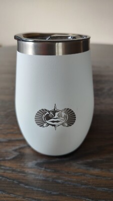 Brand New TOADFISH NON-TIPPING 10 oz WINE TUMBLER - White 