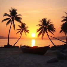 Digital Picture of Beautiful sunset in lake art printable file