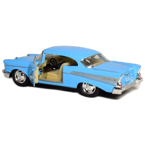 NEW 5" Kinsmart 1957 Chevrolet Bel Air Diecast Model Toy Car 1:40 Chevy Blue - Picture 2 of 5