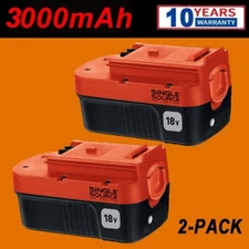 2 Pack 18V  Replacement for Black and Decker HPB18 18Volt 3.0Ah Battery HPB18