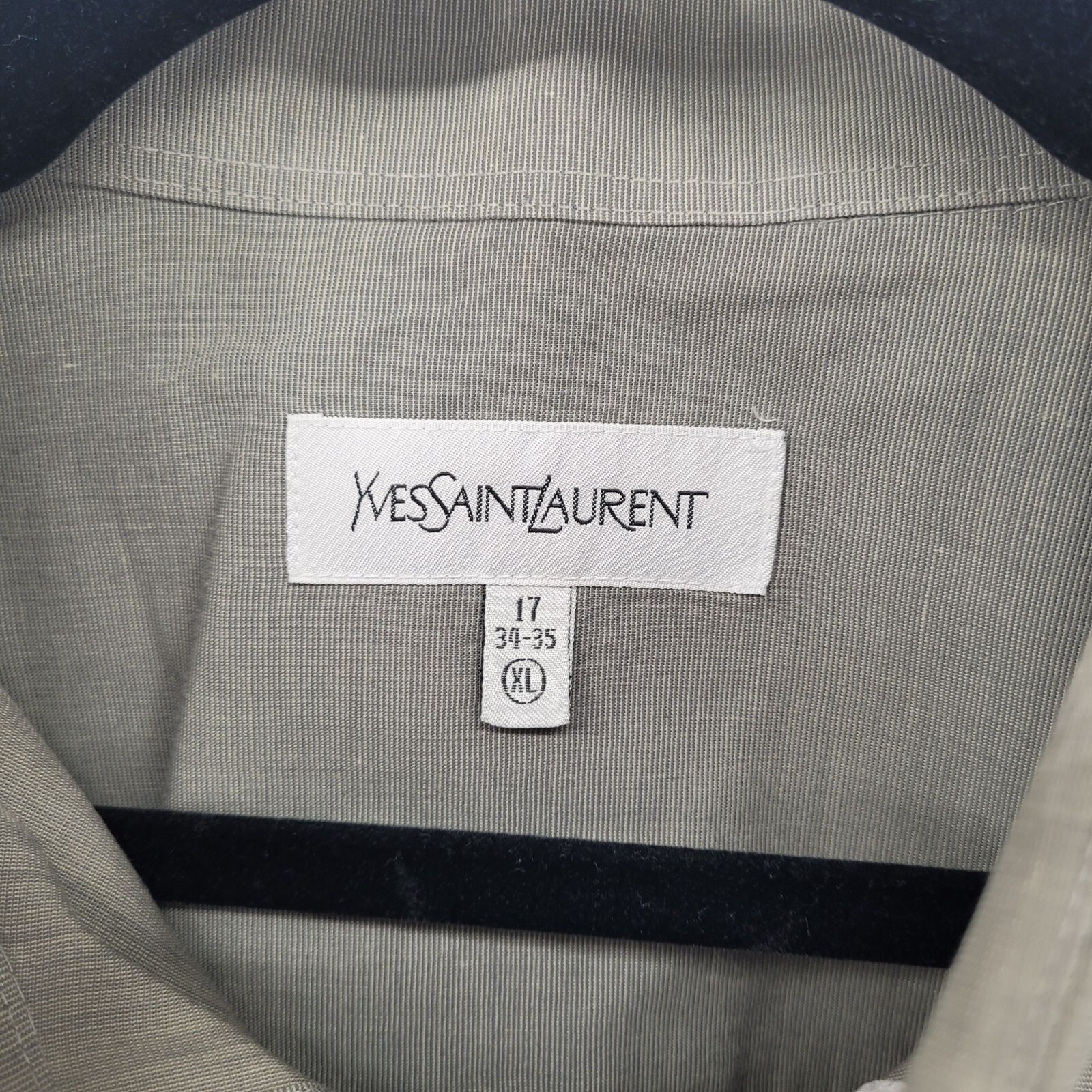 Abito camicia Yves Saint Laurent uomo taglia XL grigio bottoni davanti misto cotone