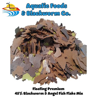 45% Blackworm & Angel Fish Flake Premium Mix, Made in the USA