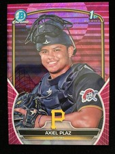 2023 Bowman Chrome AXIEL PLAZ 1st Rookie FUCHSIA PINK REFRACTOR #/199 Pirates RC