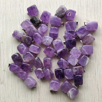 Natural Irregular Amethyst Stone 50pcs Pendants Beads DIY Jewelry Making