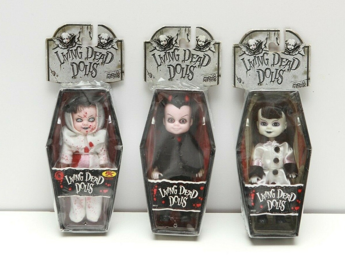 Lot of 3 Mini Living Dead Dolls sealed rare by Mezco #90006