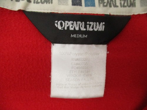 PEARL IZUMI Size M Mens Red Full Zip Stand Collar Zip Pocket Cycling Jacket 868 - Picture 7 of 9