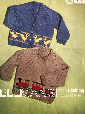 STRICKANLEITUNG FÜR KINDER STRICKJACKE & PULLOVER MIT SCHLEPPE & KÜKENMOTIV. DOPPELSTRICK