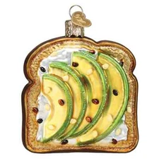 Old World Christmas AVOCADO TOAST (32442) Glass Ornament w/ OWC Box