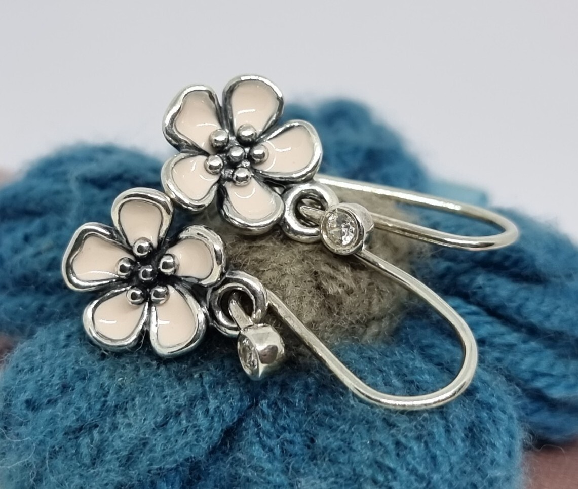 Genuine Pandora Cherry Blossom Compose Dangle Earring… Gem