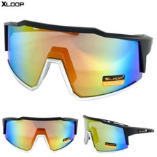 OVERSIZED Retro SPORTY WRAP AROUND Biker Cycling Shield SUN GLASSES Big Frame C1
