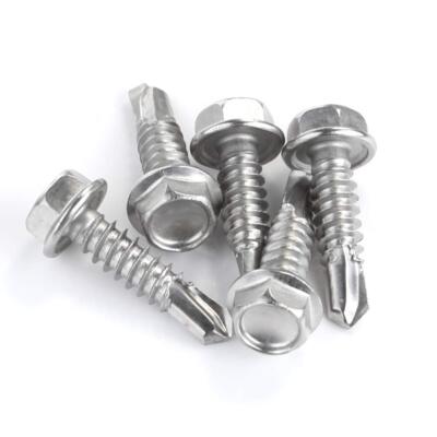AP Products White Hex Washer Head Screws - #8 X 3/4", Pack Of 1000, Zinc Finish