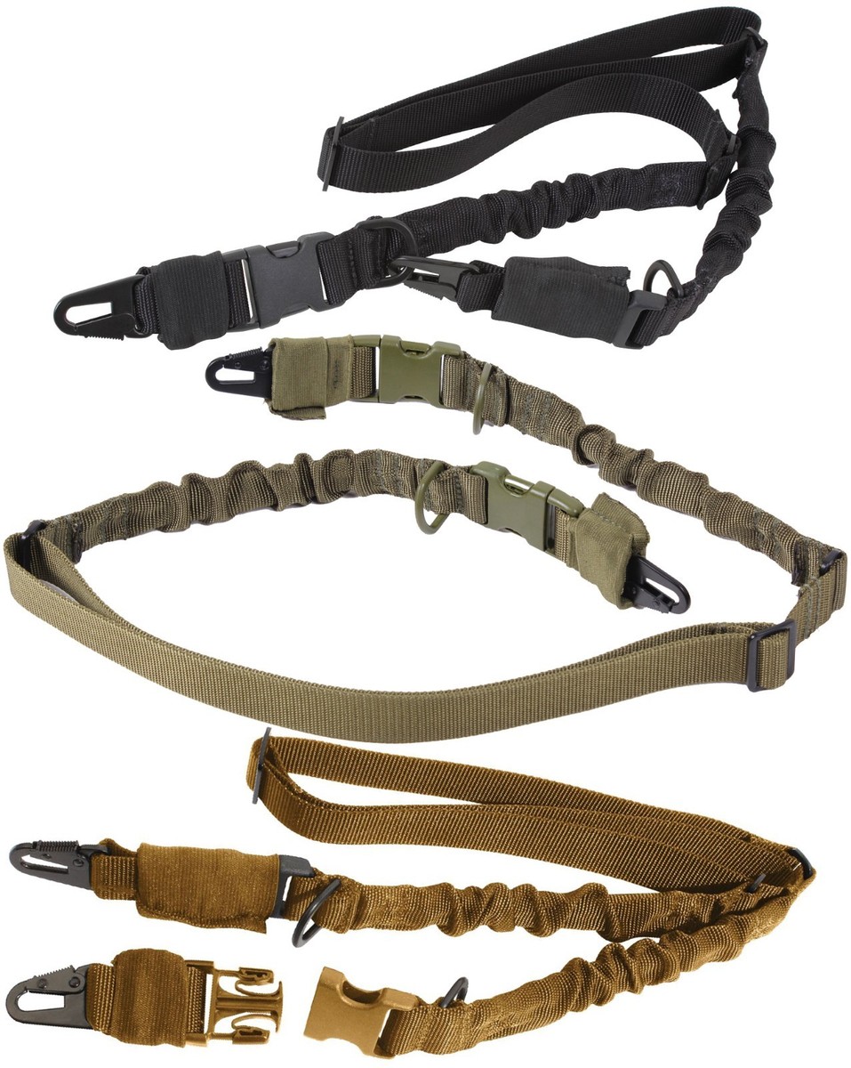 Rothco 4656 Black Military Style Two 2 Point Bungee Rifle