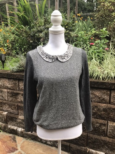 J Crew Gray Herringbone Peter Pan 