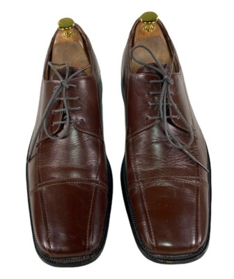 Stacy Adams Mens Brown Leather Derby Dress Square Toe Size 