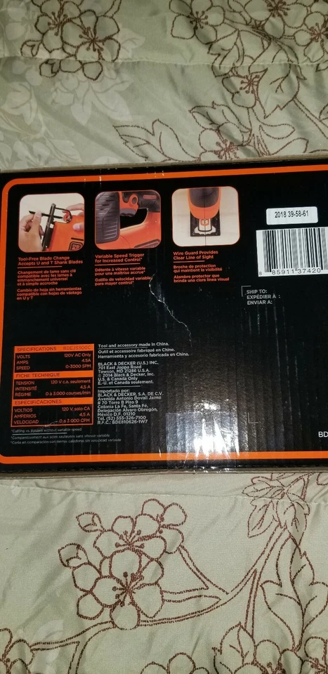 BLACK+DECKER 4.5 Amp Corded Jig Saw Model Orange/Black BDEJS300C - Image 2 of 4