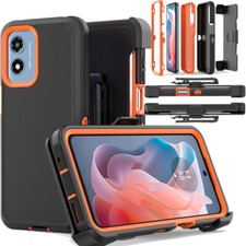 For Motorola Moto G Play 2024 4G Case Rugged Belt Clip Fits Otterbox Defender