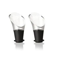 Vacu Vin Crystal Wine Server Set of 2 - Black, 5.5 x 7 x 1 inches