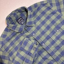 Mens J Crew Flannel Long Sleeve Shirt Medium Green/blue