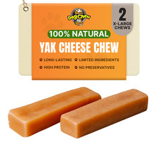 Yak Cheese Dog Chew XL 2pc Large Dogs   Himalayan Yak Chew Natural Dog Treats