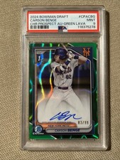 CARSON BENGE 2024 Bowman Draft Chrome AUTO Green Lava 1st PSA 9 Mint 83/99
