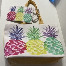 Pineapple Tote Bag With Matching Wristlet