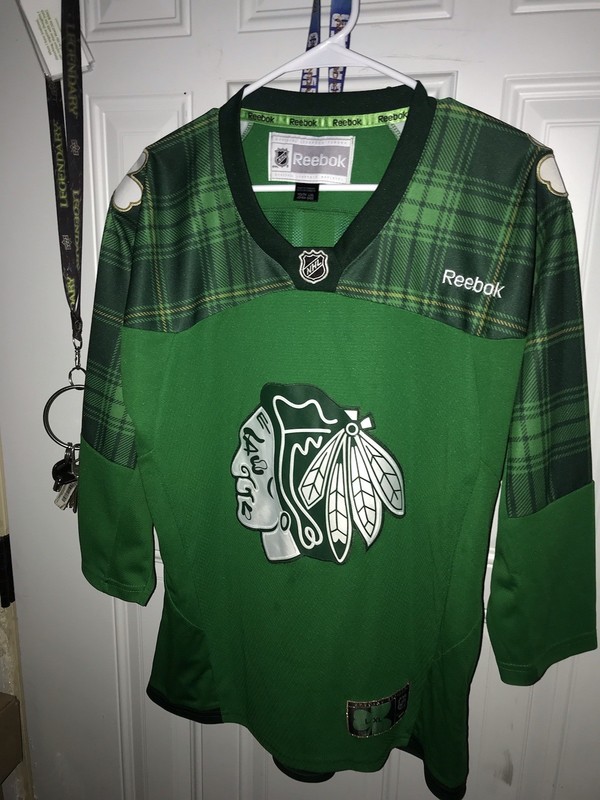Chicago Blackhawks St Patricks Day Jersey YOUTH L/XL Reebok Premier 2017 $$$$
