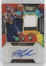 2015-16 Panini Select Rookie Materials Tie-Dye Prizm 10/25 Trey Lyles Auto 2ct