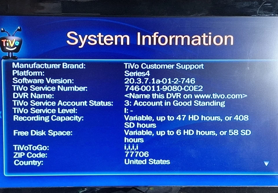 TIVO Premiere Series 4 OTA With Remote Model NO TCD746320 - Image 2 of 4